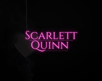 DIY Pink Neon Romance Author Logo Template (Digital Download)