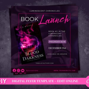 DIY Fantasy Romance Book Launch Flyer Template