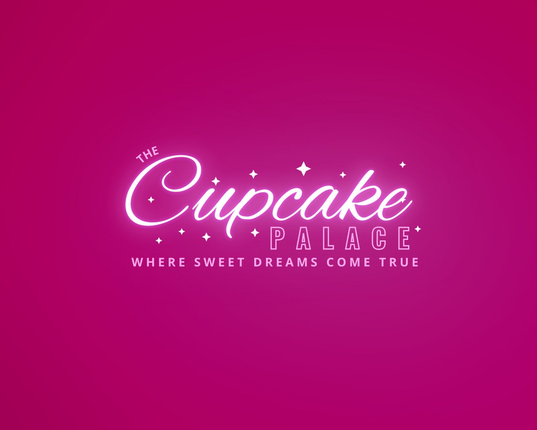 DIY Pink Feminine Bakery Logo Bright Pink Bakery Canva Logo Etsy
