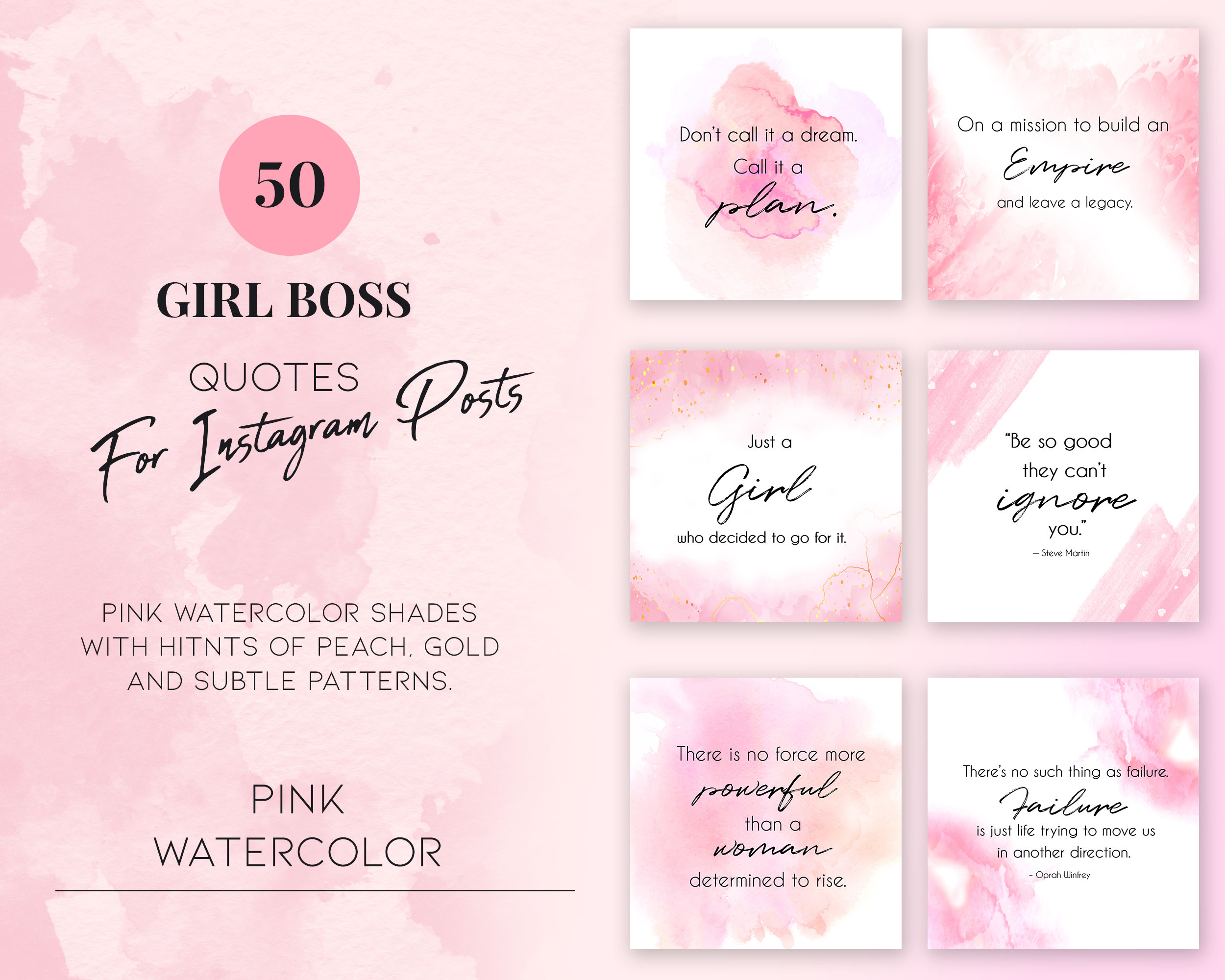 50 Pink Girl Boss Instagram Quotes for Female Entrepreneur, Women