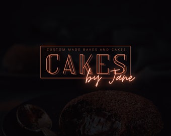 Retro Orange Bakery Logo - Customizable Canva Template
