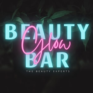 DIY Beauty Bar Logo - Neon Pink and Blue Logo Template for Canva