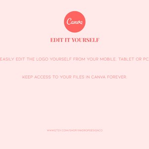 Pink Retro Logo 70s Style - DIY Canva Logo Template - Etsy