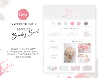 Blush Pink Branding Board Vorlage - Vier Logo Designs, bearbeitbar in Canva