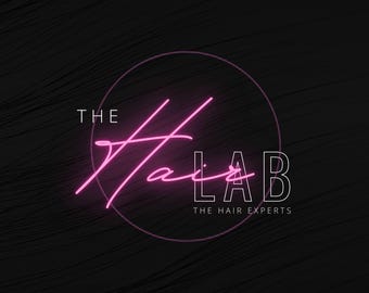 Neon Pink Hair Salon Logo – DIY Canva Template