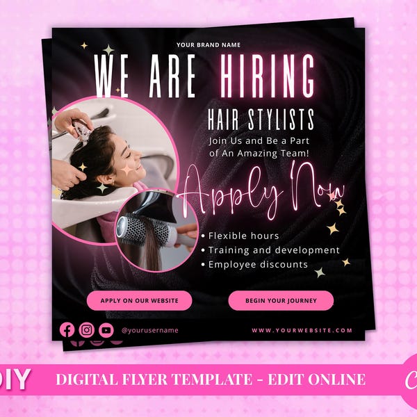 Salon Hiring Flyer Etsy Salon Hiring Flyer Etsy