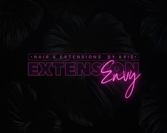 DIY Pink Hair Extensions Business Logo Template