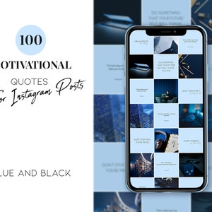 Citations motivationnelles | Messages Instagram bleus | Citations Instagram | Modèles Instagram | Citations Facebook | Kit de branding bleu