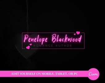 DIY Pink Dark Romance Author Logo Template