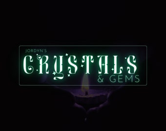 Editable Crystal Shop Logo Design – Neon Green Template (Canva)