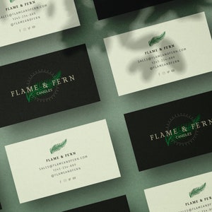 Green and Gray Plant Inspired Candle Company Business Card
