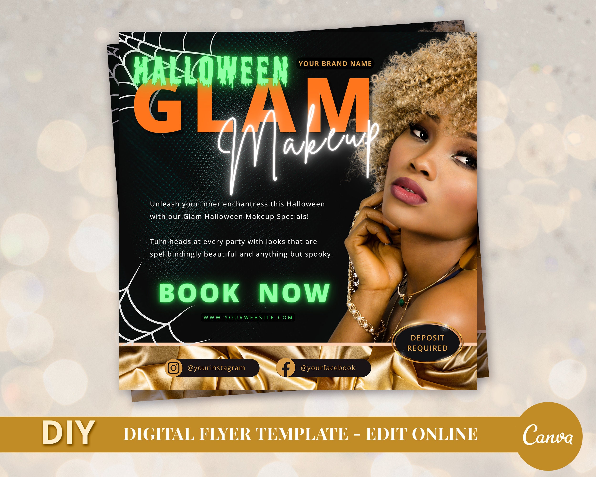 Editable Glam Makeup Special Deals Template Flyer Custom Makeup