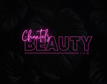 Neon Pink Beauty Salon Logo – DIY Branding Template