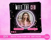 Editable Meet the CEO Digital Flyer - DIY Canva Flyer Template