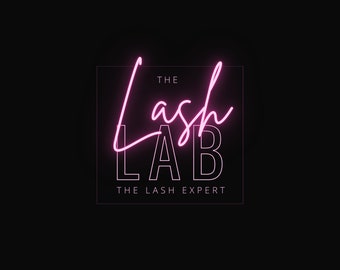 Neon Pink Lash Logo - DIY Lash Tech Logo - Canva Logo Template