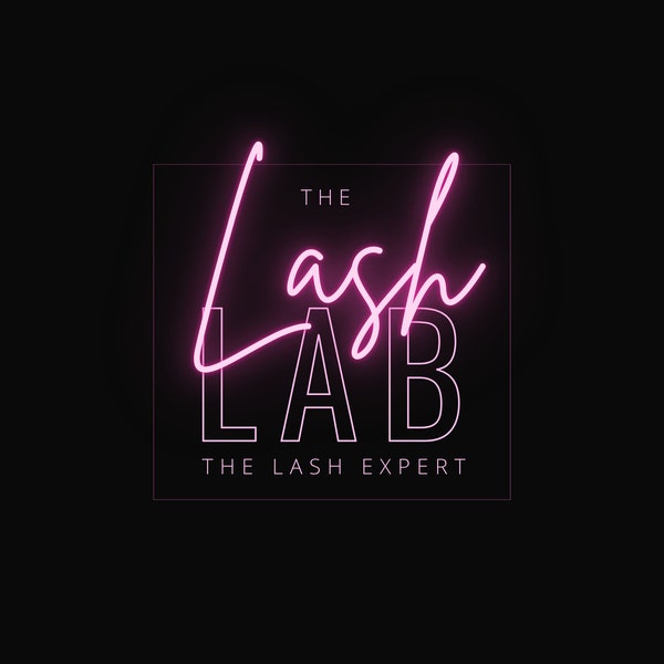 Neon Pink Lash Logo - DIY Lash Tech Logo - Canva Logo Template