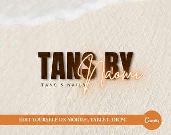 Editable Spray Tan Business Logo – DIY Neon Design (Canva)
