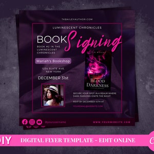 DIY Fantasy Romance Book Signing Flyer Template