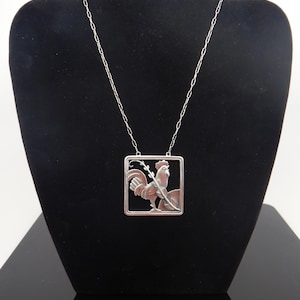 Vintage Georg Jensen Sterling Silber Hahn Kette / Anhänger No 96