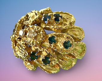 Ben Rosenfeld Vintage 18ct Gold Sapphire Diamond Ring 1970
