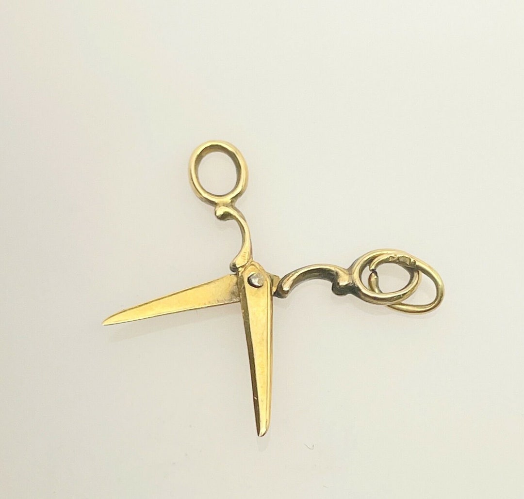 Antique Victorian C14 Ct Gold Scissors Charm Etsy