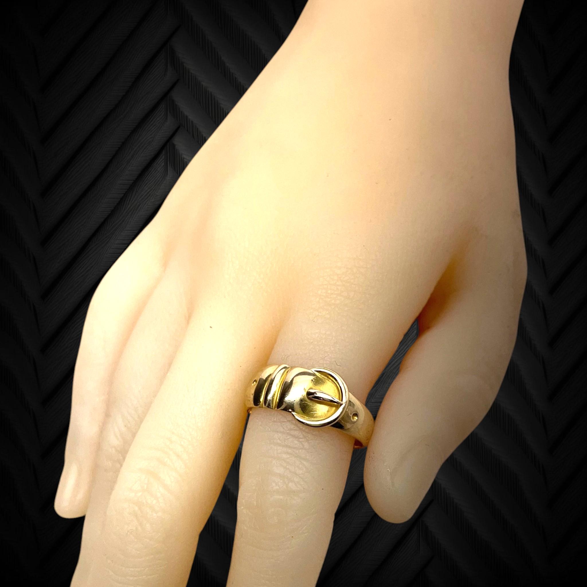 18Kゴールド デザインリング✴︎used ✴︎ Victorian 18ct Solid Gold Buckle Ring Large, 6.65 Gm - Etsy
