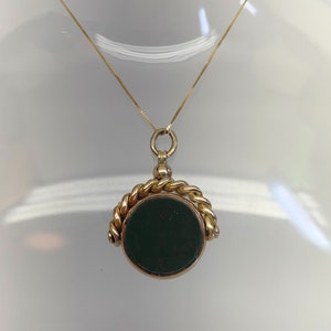 Antique Edwardian 10 ct  Yellow Gold Swivel Fob , Pendant, Charm , Seal