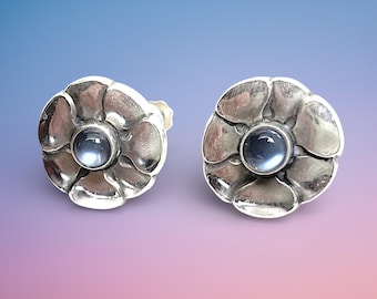Vintage Georg Jensen earrings Silver & Moonstone 36