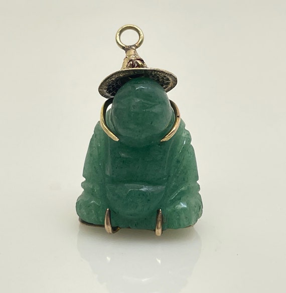 仏陀 Buddha 翡翠 JADE ジェイド チャーム 14k 仏陀 Buddha 翡翠 JADE ジェイド チャーム 14k