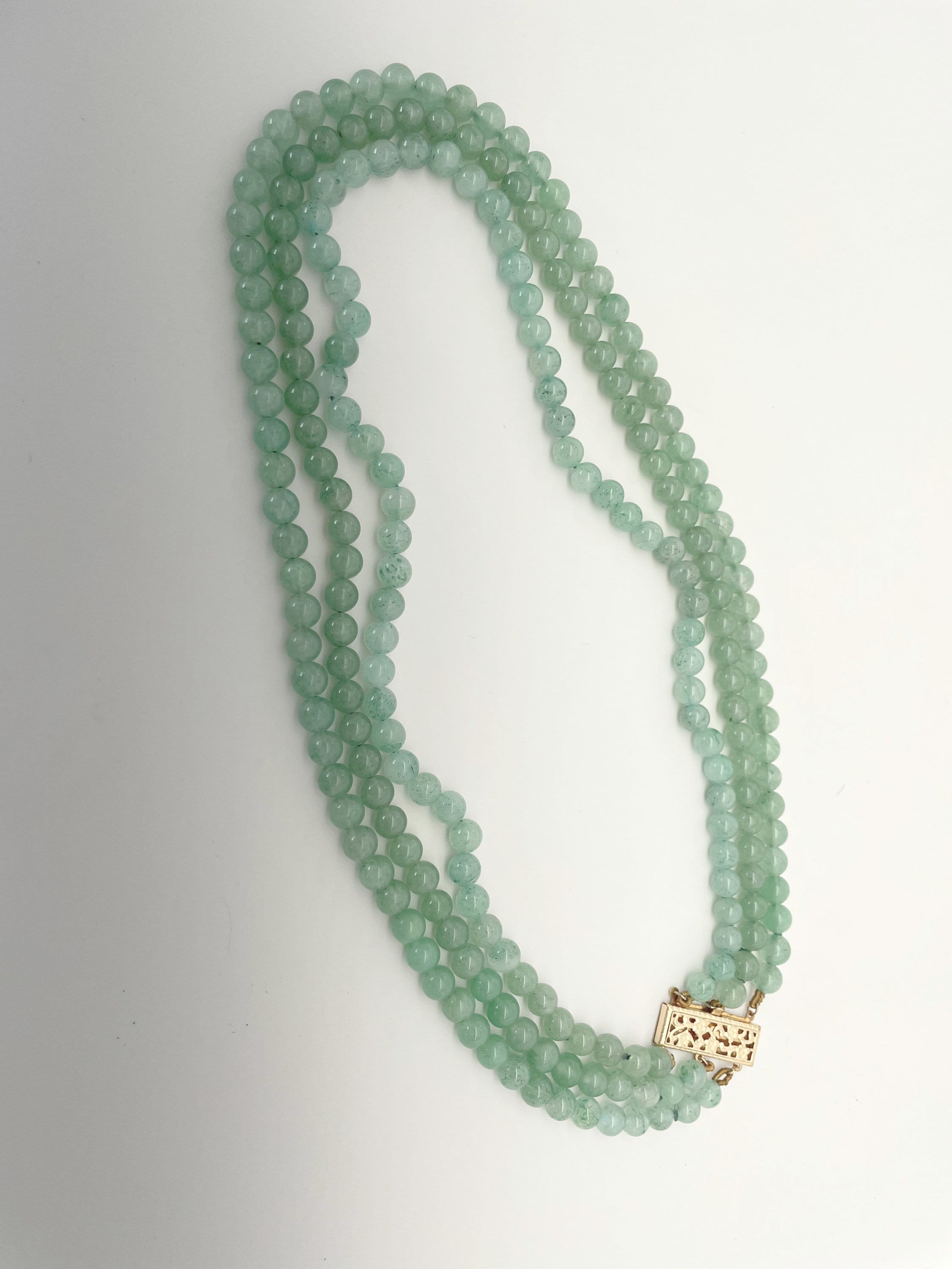 La Più Nobile Collana Con Ciondolo Da Sposa In Giada Verde A 2 File - Foto 9