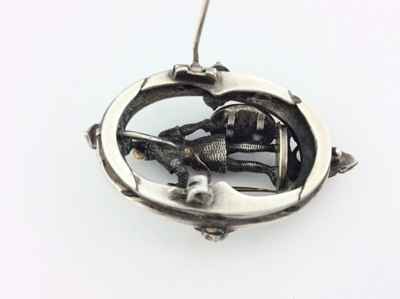 Antique Solid Silver Ruby, & Gold Brooch FROMENT … - image 5