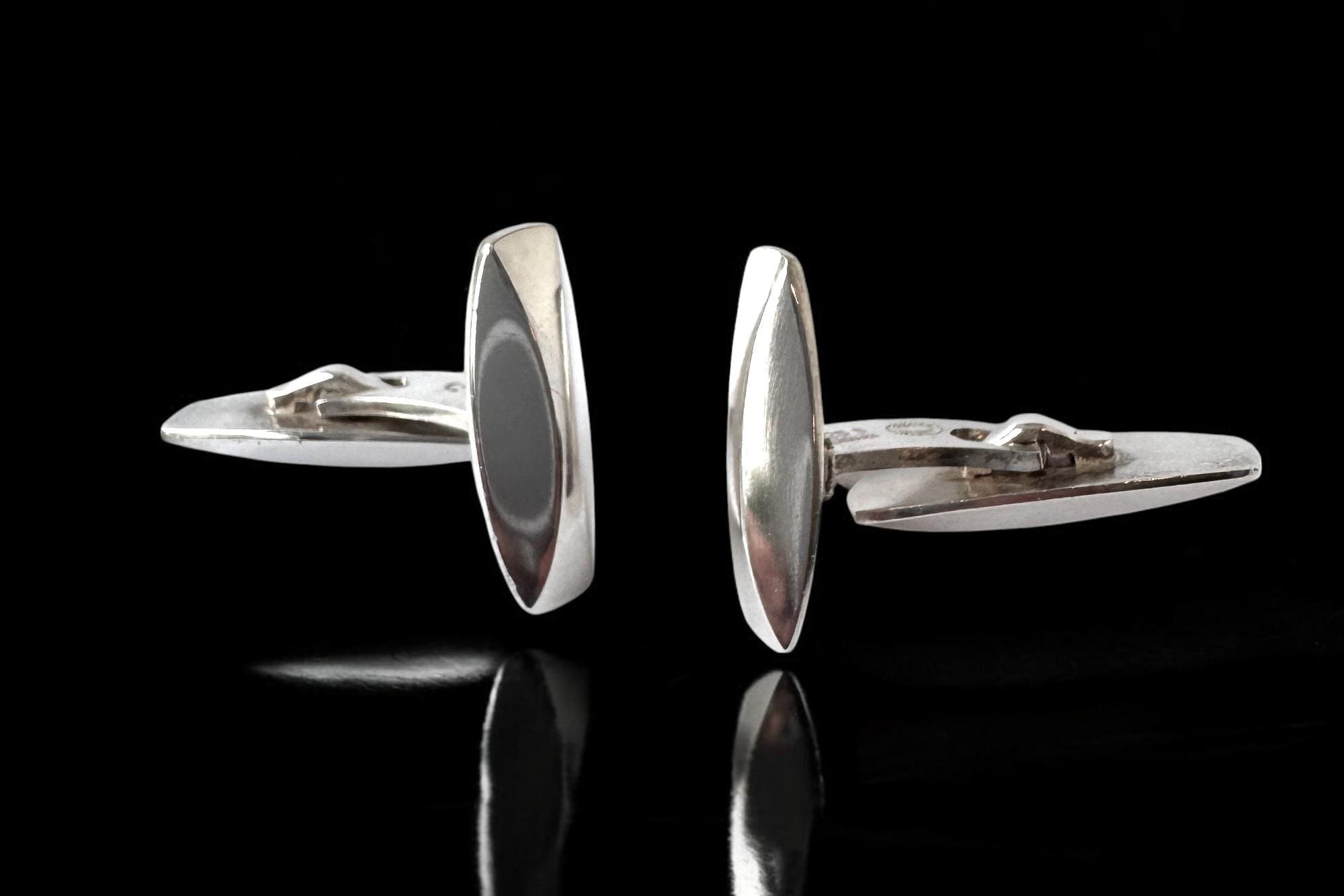 Boutons De Manchette En Argent Sterling Georg Jensen - Style Classique Vintage - Occasion En Bon état