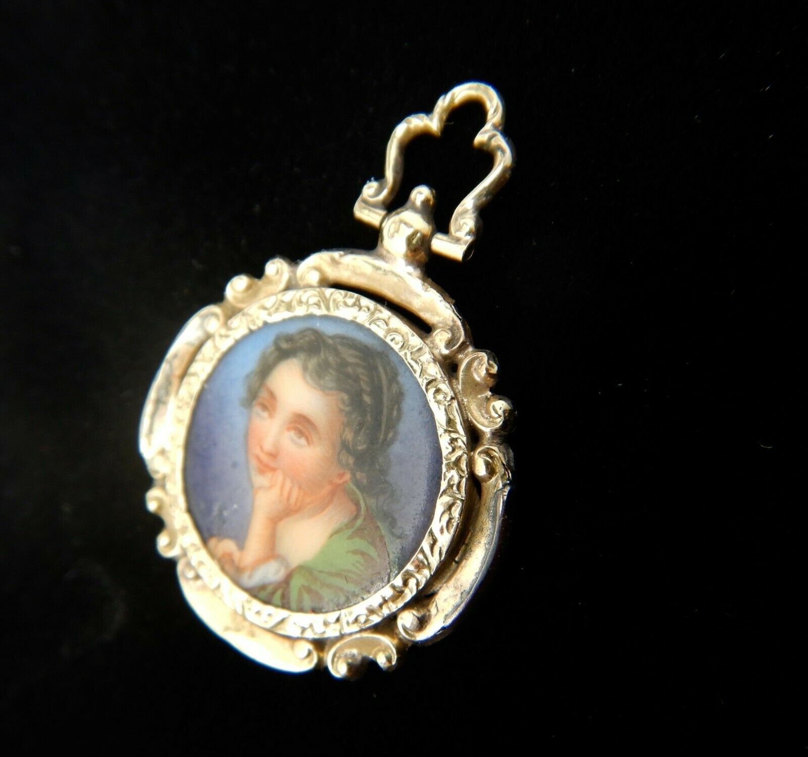 Antique Georgian Portrait Miniature Pendant / Locket in Gold Frame - Etsy