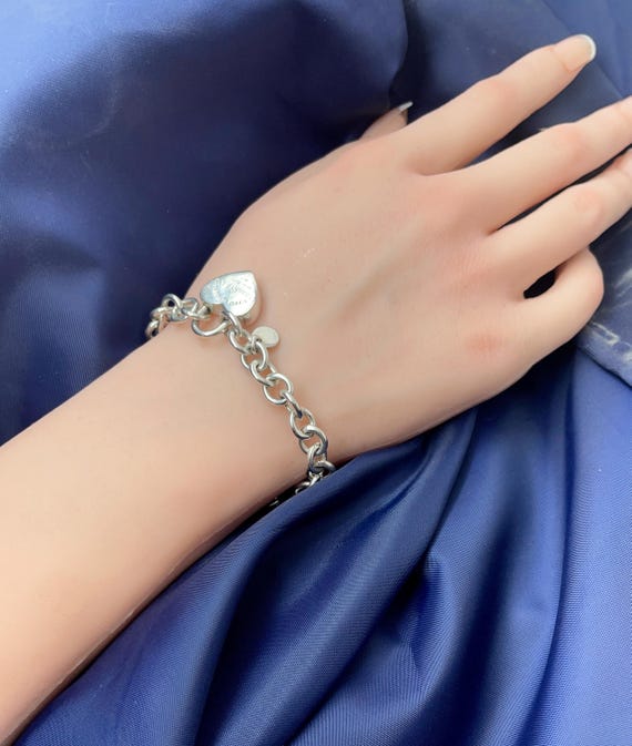 Return to Tiffany Silver Love Lock Bracelet - Etsy