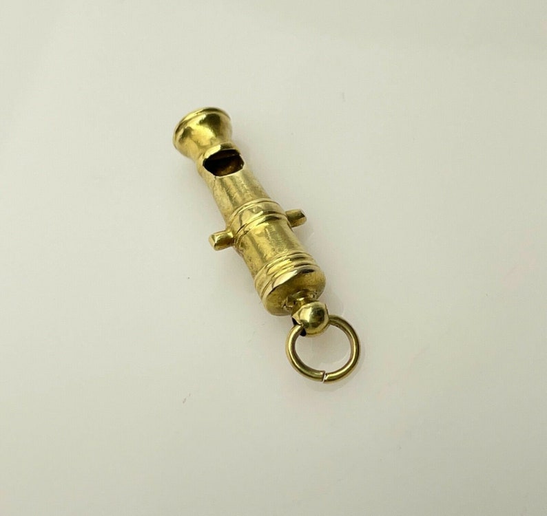 Antique Victorian 18 Ct Gold Whistle Charm Etsy