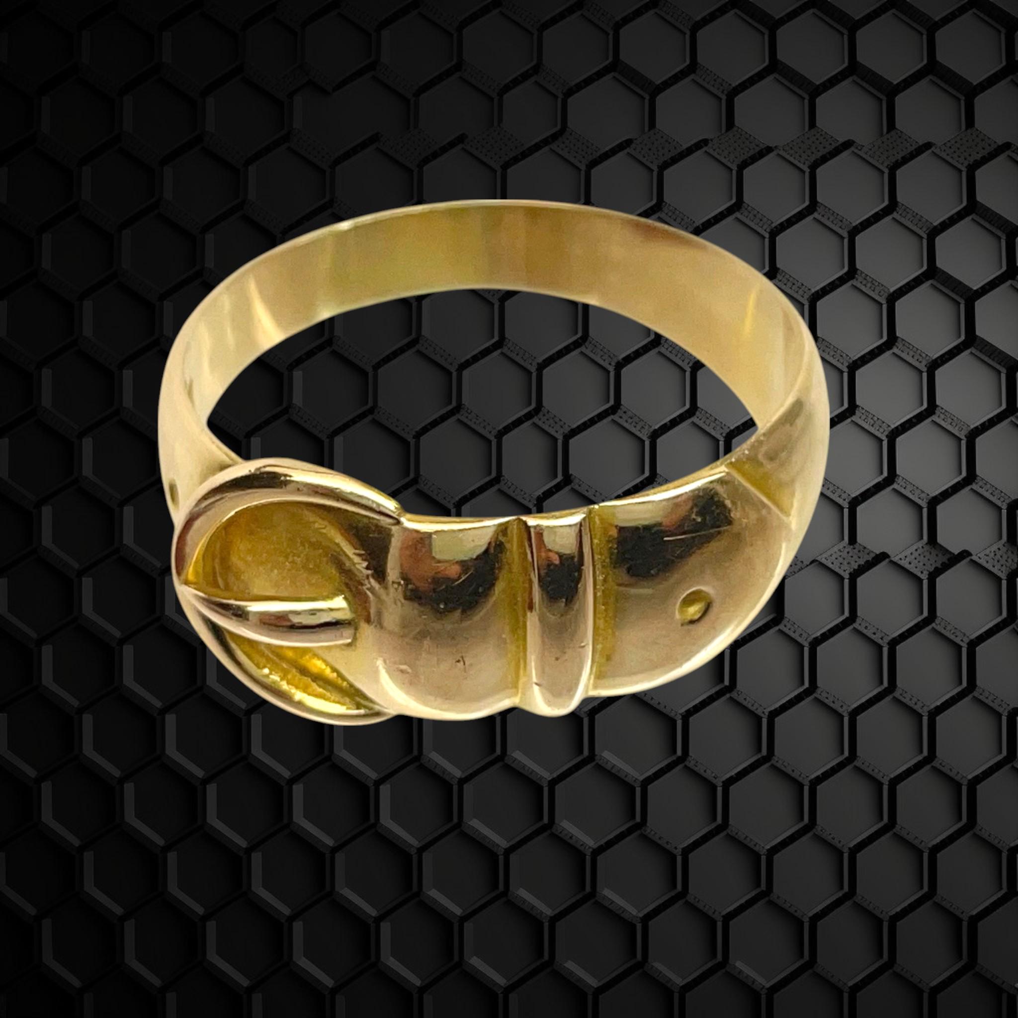 Victorian 18ct Solid Gold Buckle Ring Large, 6.65 Gm - Etsy