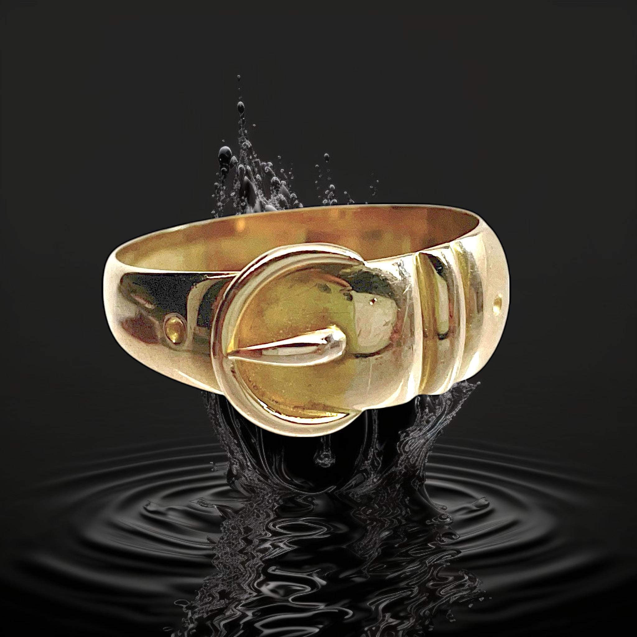 18Kゴールド デザインリング✴︎used ✴︎ Victorian 18ct Solid Gold Buckle Ring Large, 6.65 Gm - Etsy