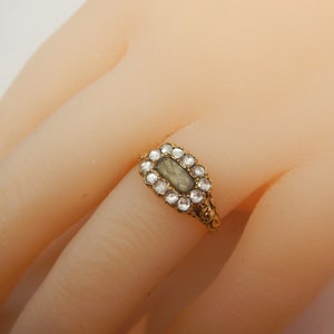 Stunning Late Georgian 18 ct Gold & Diamond Mourning Memorial Ring