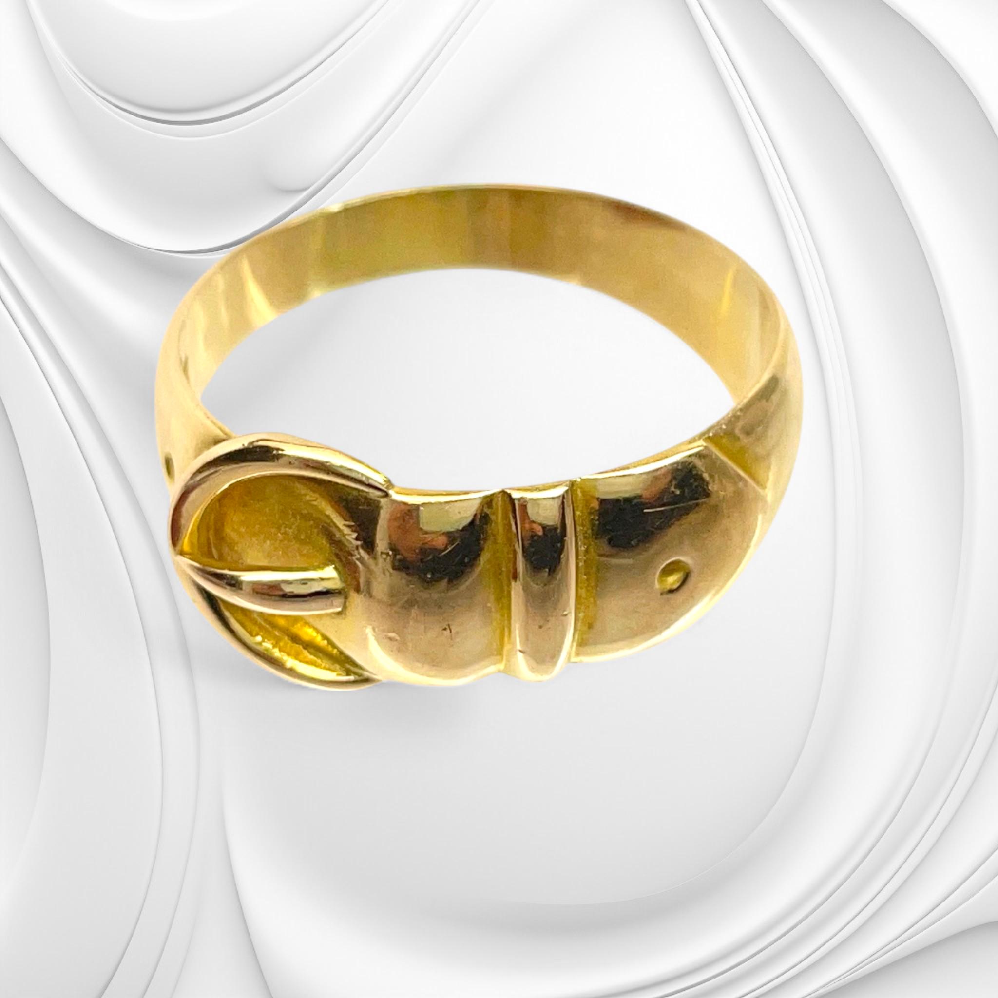 18Kゴールド デザインリング✴︎used ✴︎ Victorian 18ct Solid Gold Buckle Ring Large, 6.65 Gm - Etsy