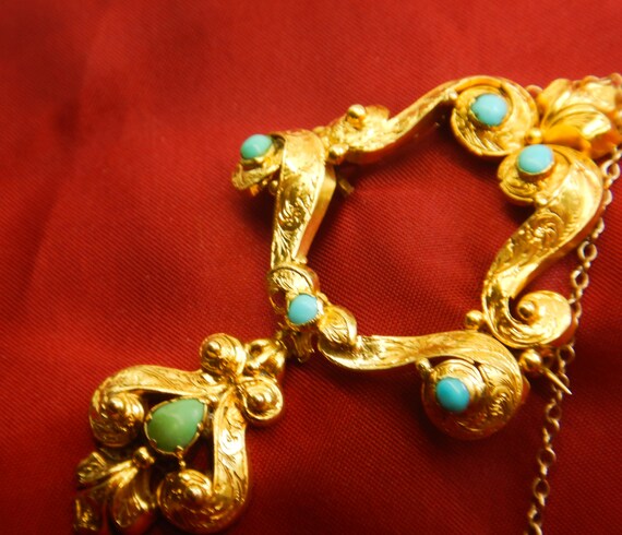 Georgian   Regency 18ct Gold  & Turquoise  Brooch - image 3