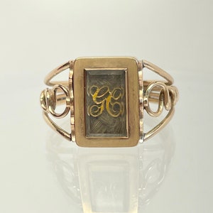 Antique Georgian Swivel Gold  Morning Ring 9ct C1800