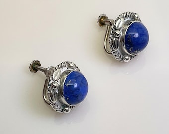 Orecchini vintage Georg Jensen Argento & Lapislazzuli 39 b