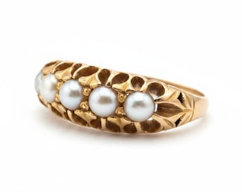 Late Victorian\Edwardian 18ct Gold & Pearl Ring