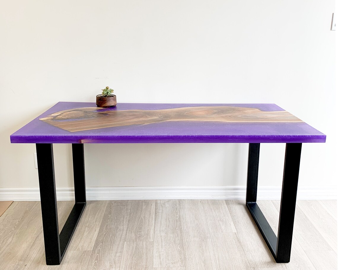 Canadian Epoxy Desk Top Epoxy Computer Table Top Black Etsy