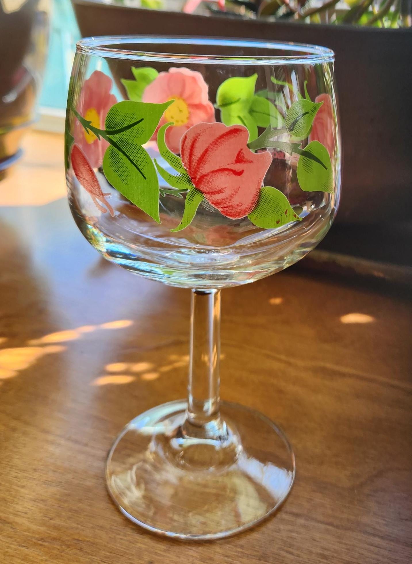 Wine Glasses Desert Rose Glassware Vintage Franciscan Desert Rose