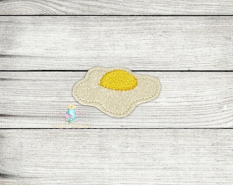 Sunnyside up Egg Feltie Digital Embroidery Design File Patch | Easter Feltie Design Files | ITH Breakfast Food Feltie Files