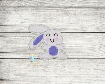 Cheesey Bunny Feltie Digital Embroidery Design File Patch | Easter Feltie Design Files | ITH Feltie Files
