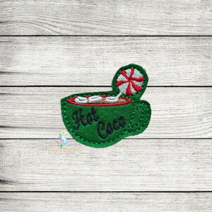 Patch di file di design in feltro con ricamo digitale Cup of Coco