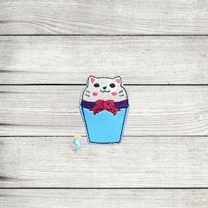 Cat Cup Applique  Feltie Digital Design File | ITH Animal Feltie Files | ITH Feltie Files | ITH Cute Feltie Files