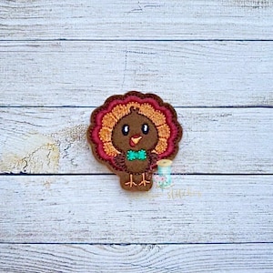 Turkey Boy Digital Embroidery Feltie Design File Patch | ITH Thanksgiving Feltie Design Files | ITH Autumn Fall Design Files